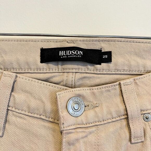 NWOT Hudson Barbara High Waist Crop Straight Leg Jeans in Ivory - Picture 5 of 7